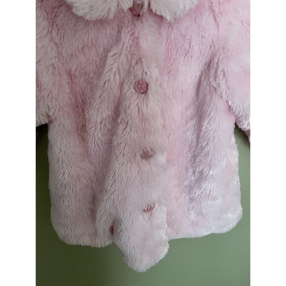 CachCach Toddler Girls Faux Fur Coat Pink Button Up Size 2T - Picture 2 of 6